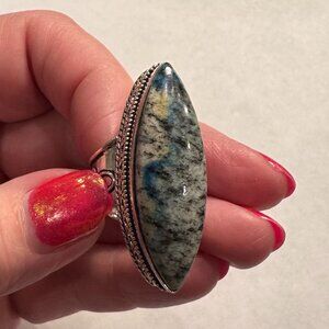 Large Statement Stone Ring - Boho Artisan Style Size 8